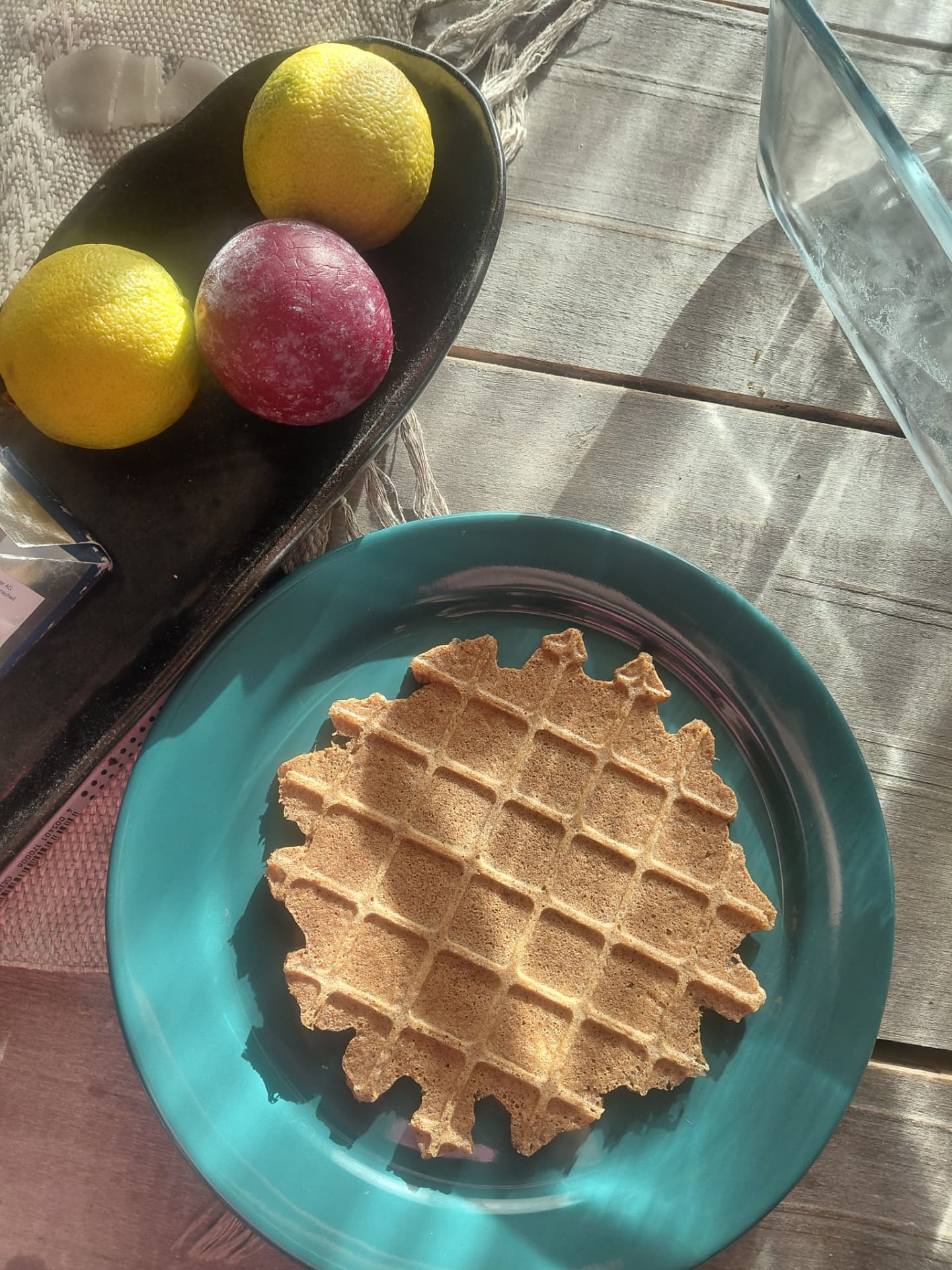 Waffle made with upcycled spent grain flour